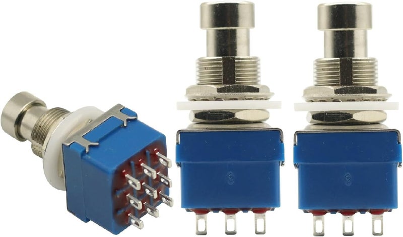 GODIYMODULES 3PCS 3PDT Footswitch 9Pin Guitar Effects Pedal Box Stomp Foot Metal Switch True Bypass - Image 1